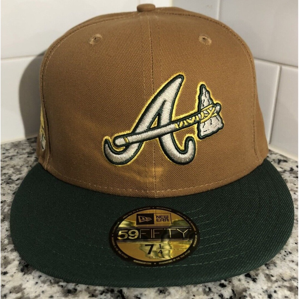 New Era Atlanta Braves 59FIFTY Desert Pine Lids Hat Drop Fitted Hat Size 7 1/4